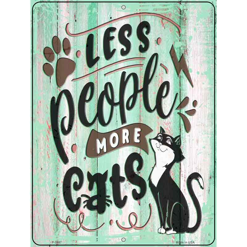 Less People More Cats Wholesale Novelty Metal Parking SIGN
