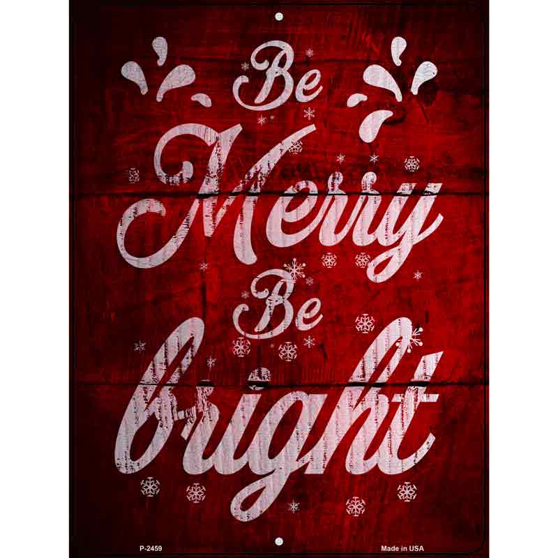 Merry and Bright Red Wholesale Novelty Metal Parking Sign