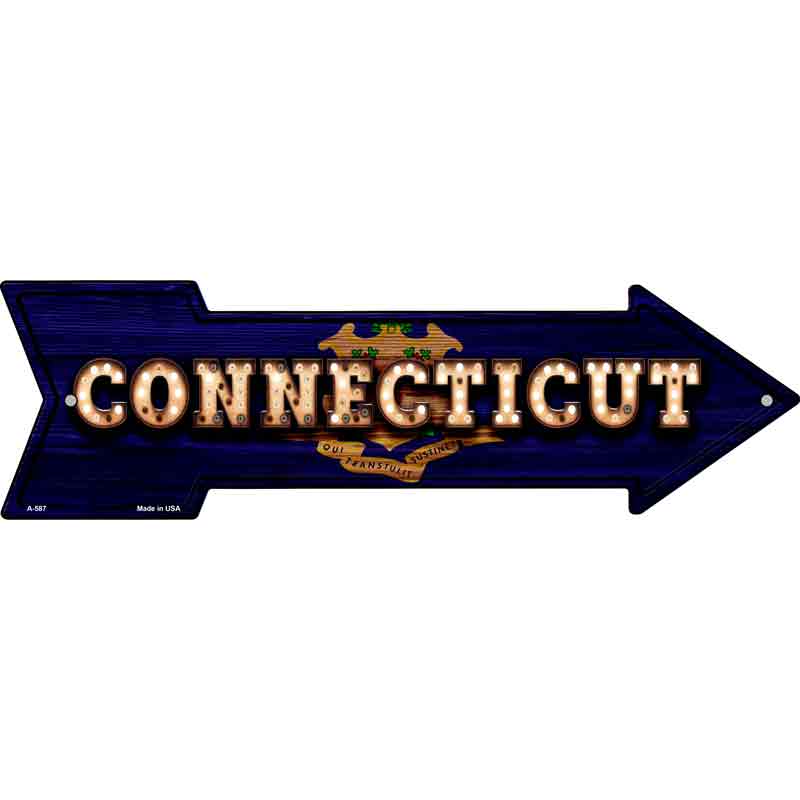 Connecticut Bulb Lettering With State FLAG Wholesale Novelty Arrows