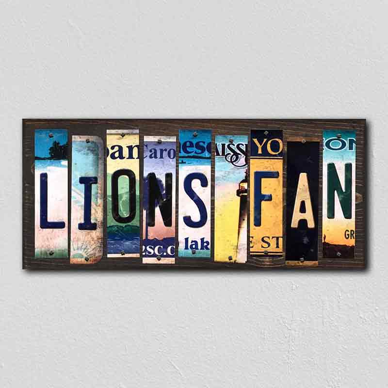 Lions FAN Wholesale Novelty License Plate Strips Wood Sign
