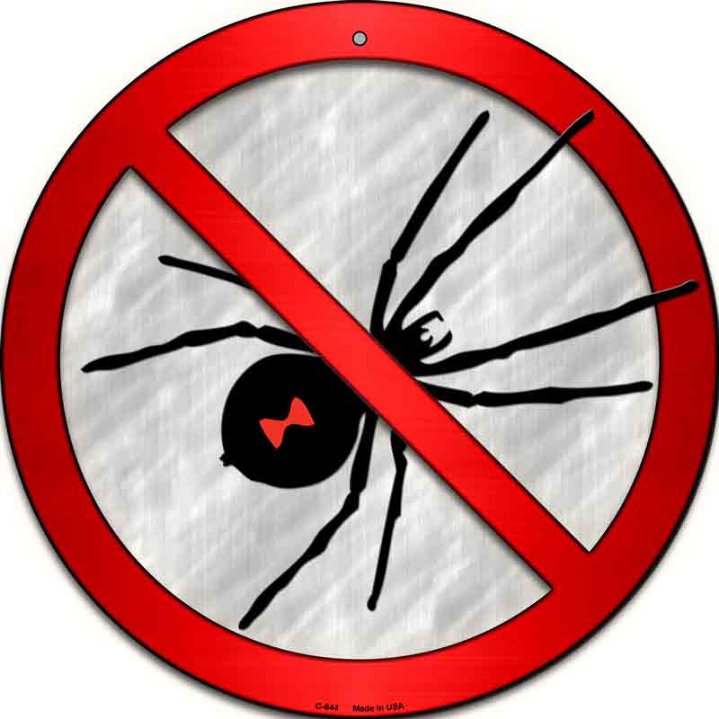 No Spiders Wholesale Novelty Metal Circular SIGN