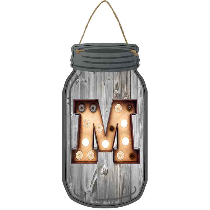 M Bulb Lettering Wholesale Novelty Metal Mason Jar SIGN