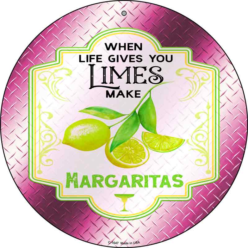 Make Margaritas Pink Wholesale Novelty Metal Circle SIGN