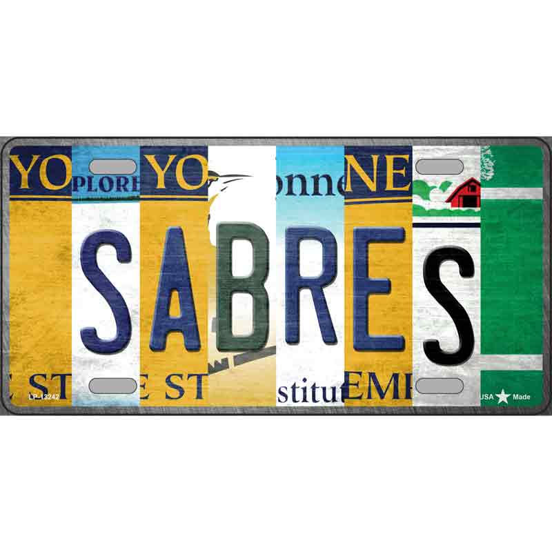 Sabres Strip Art Wholesale Novelty Metal License Plate Tag