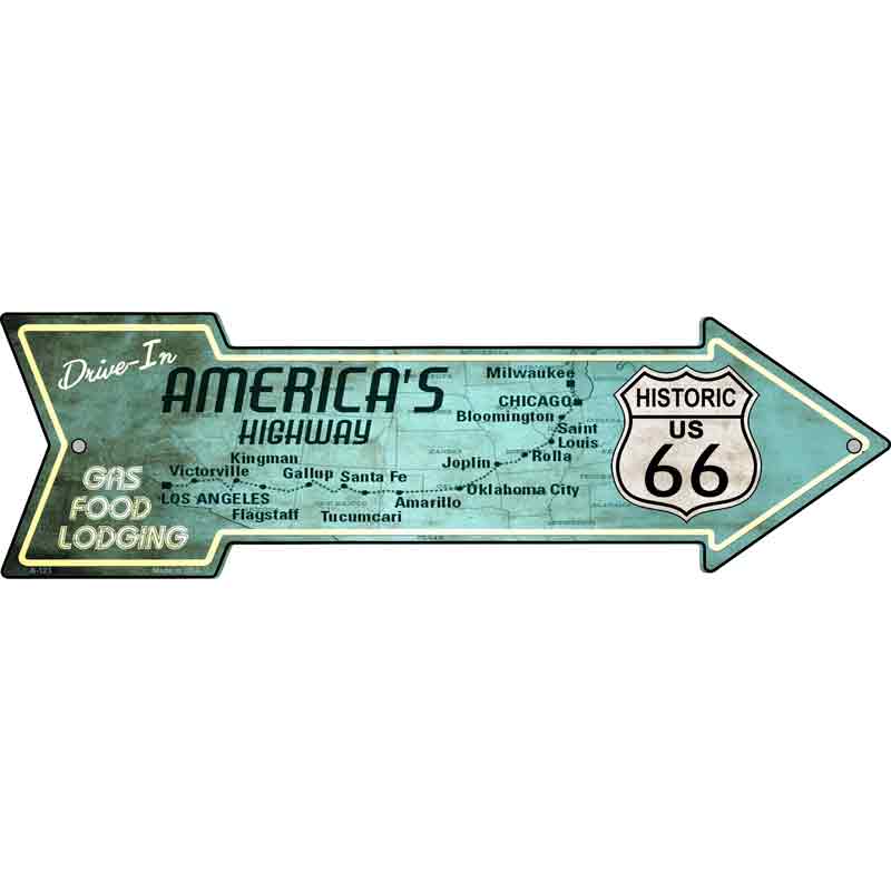 Americas Highway Drive IN Wholesale Novelty Metal Arrow Sign