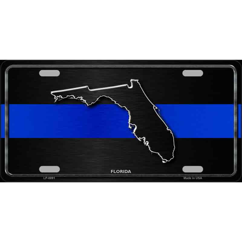 Florida Thin Blue Line Wholesale Metal Novelty LICENSE PLATE