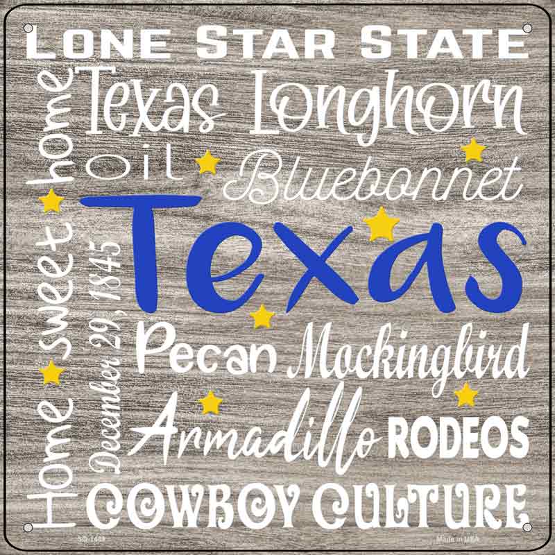 Texas Motto Wholesale Novelty Metal Square SIGN