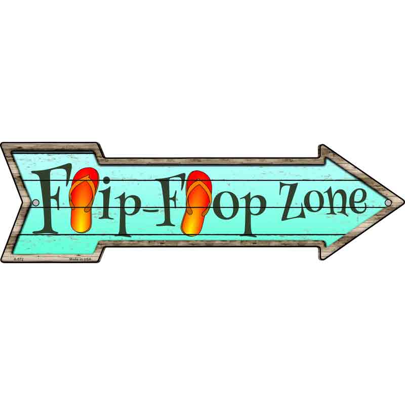 Orange FLIP FLOP Zone Wholesale Novelty Arrow Sign