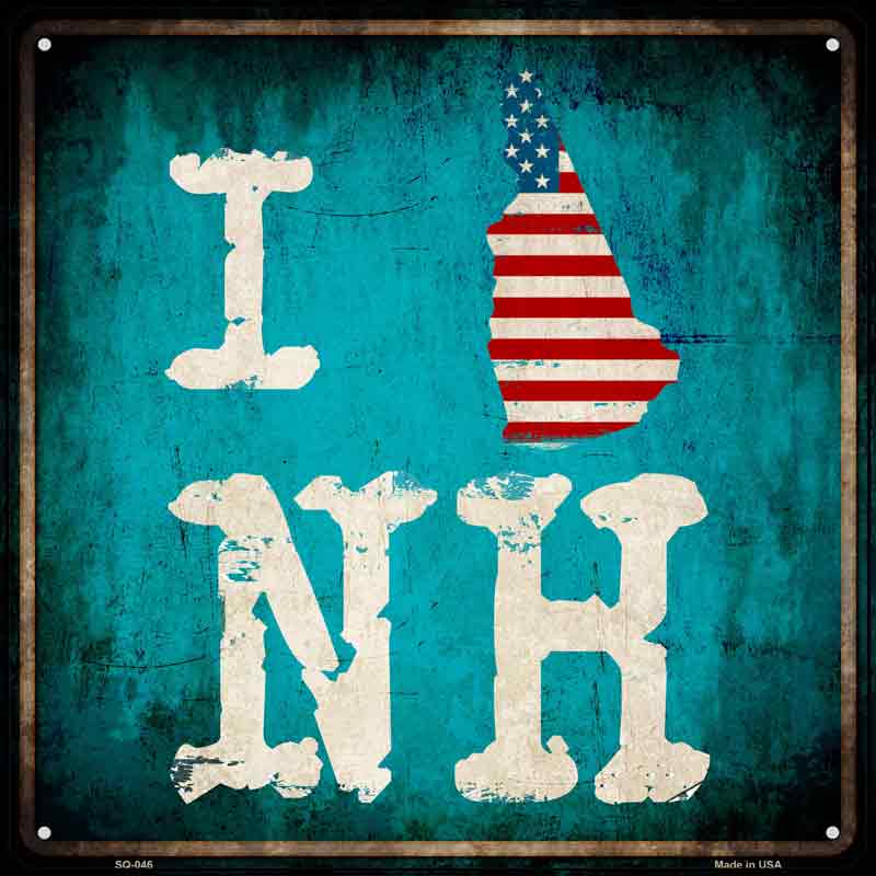 I Love New Hampshire Wholesale Novelty Metal Square SIGN