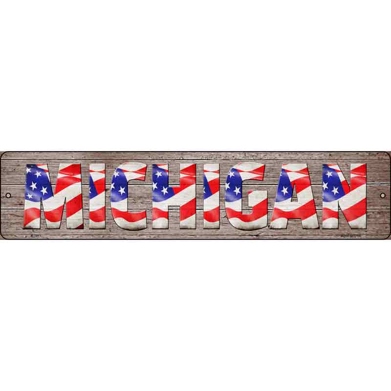 Michigan USA FLAG Lettering Wholesale Novelty Small Metal Street Sign