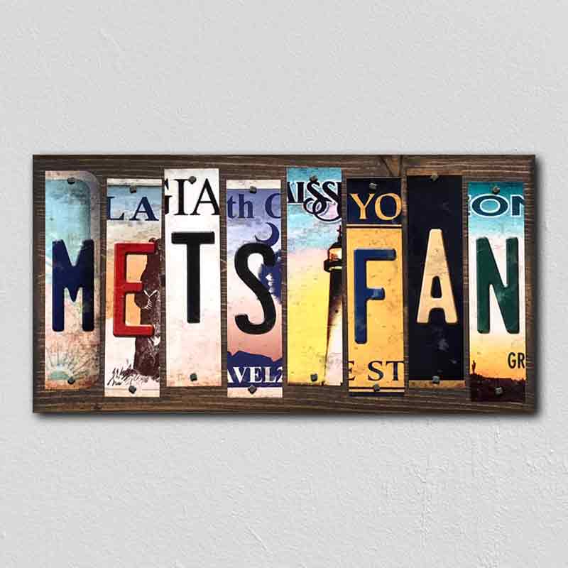 Mets Fan Wholesale Novelty License Plate Strips Wood Sign