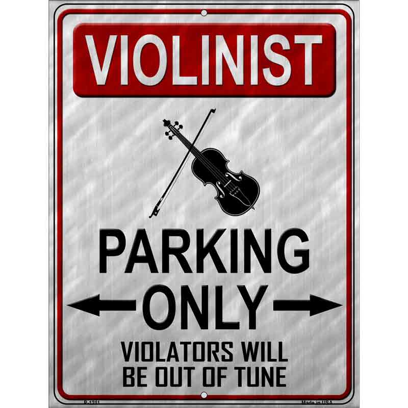 Violinist Parking Wholesale Metal Novelty Parking Sign