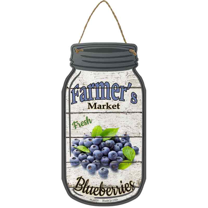 Blueberries Farmers Market Wholesale Novelty Metal Mason Jar SIGN