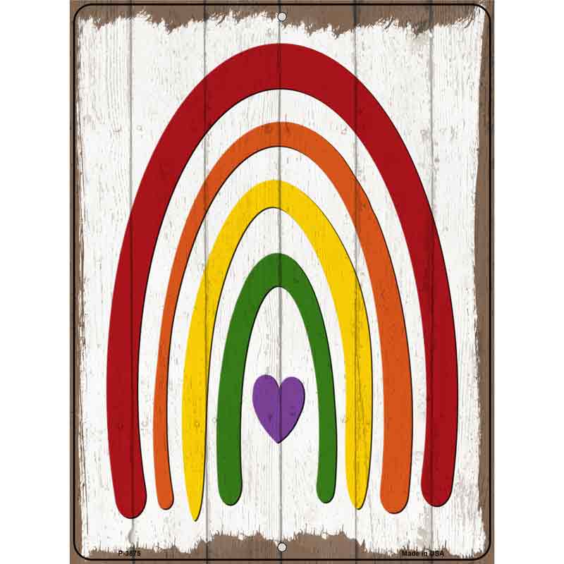 Rainbow With Heart Wholesale Novelty Metal Parking SIGN