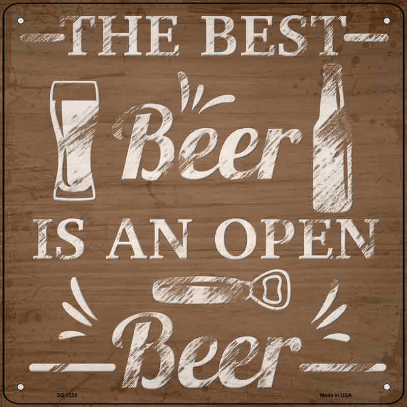 Best Beer Open Beer Wholesale Novelty Metal Square SIGN