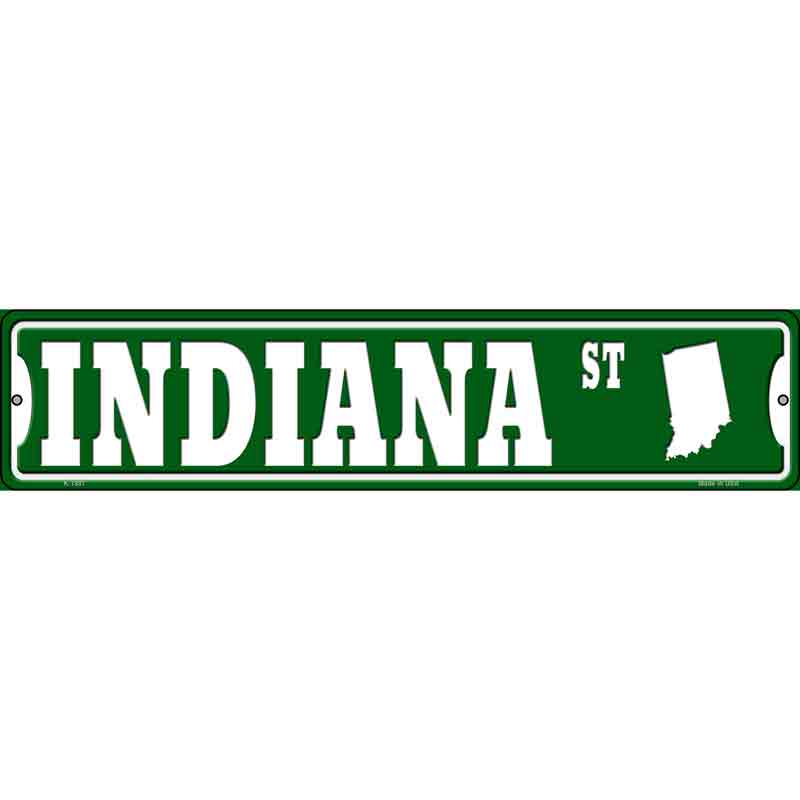 Indiana St Silhouette Wholesale Novelty Small Metal Street SIGN