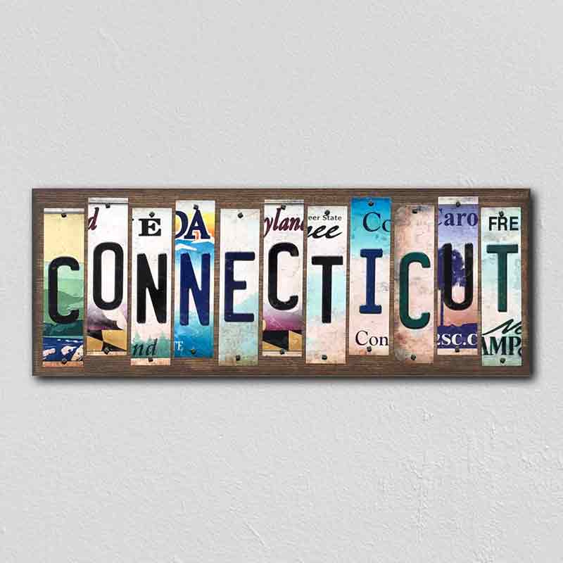 Connecticut Wholesale Novelty License Plate Strips Wood Sign
