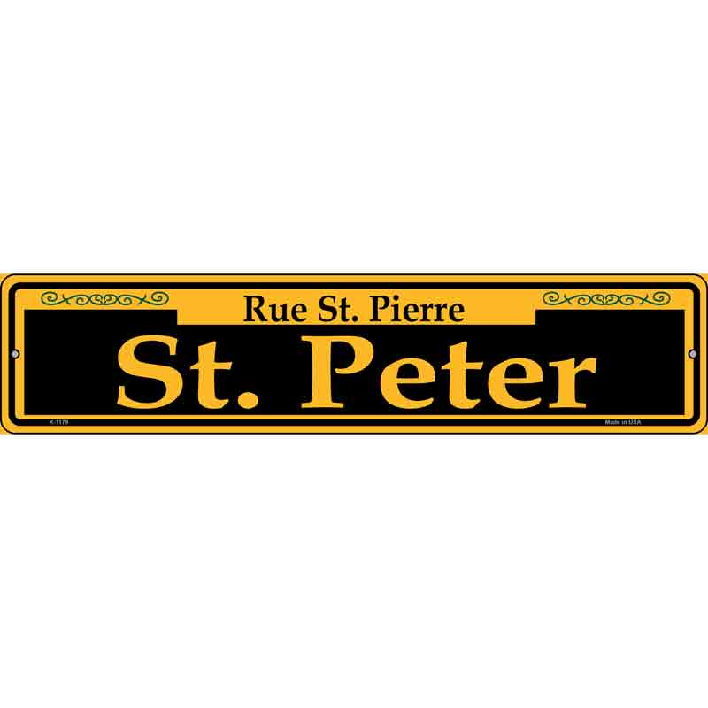 St. Peter Yellow Wholesale Novelty Small Metal Street Sign
