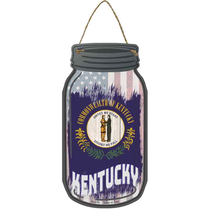 Kentucky | USA FLAG Wholesale Novelty Metal Mason Jar Sign