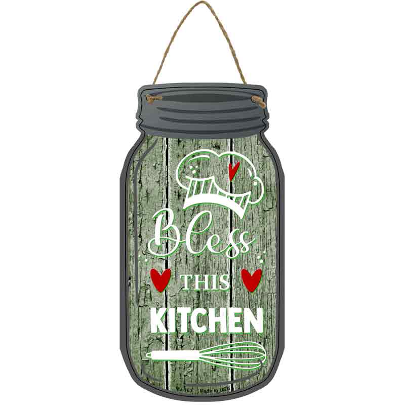 Bless Kitchen Green Wholesale Novelty Metal Mason Jar SIGN
