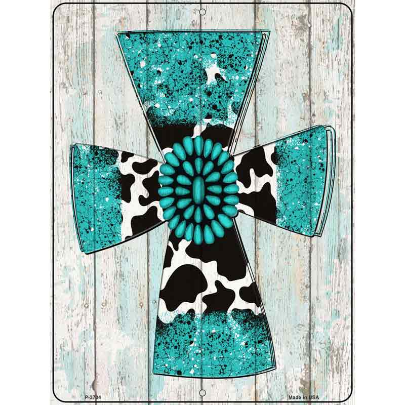 Turquoise Cross Wholesale Novelty Metal Parking SIGN