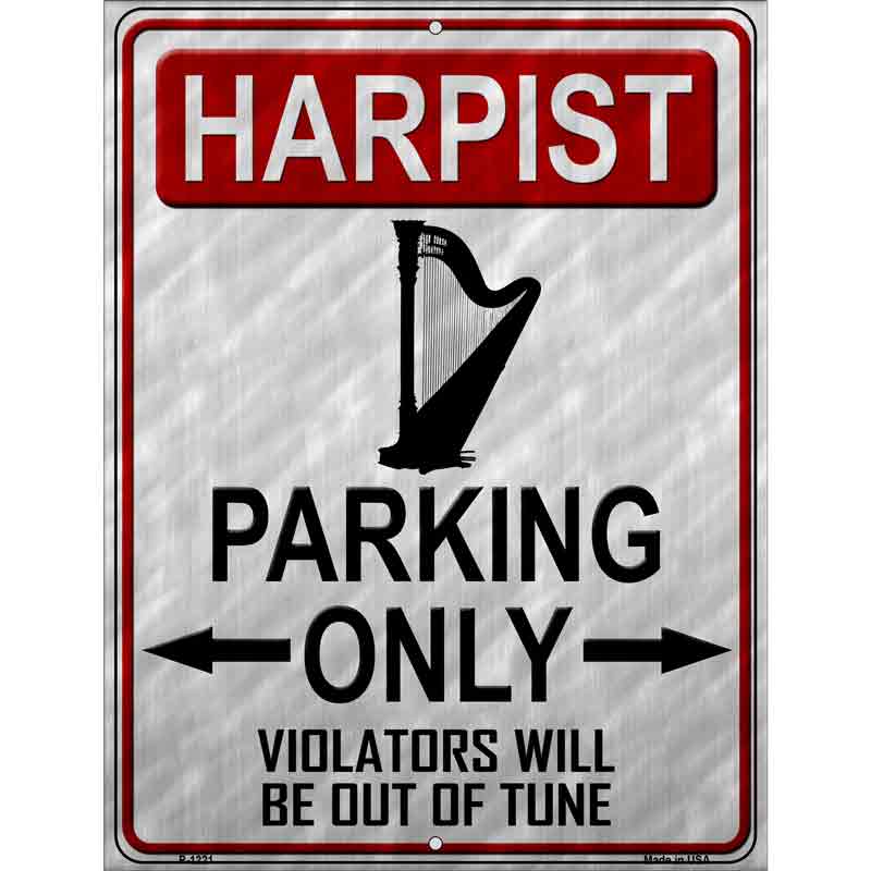 Harpist Parking Wholesale Metal Novelty Parking Sign