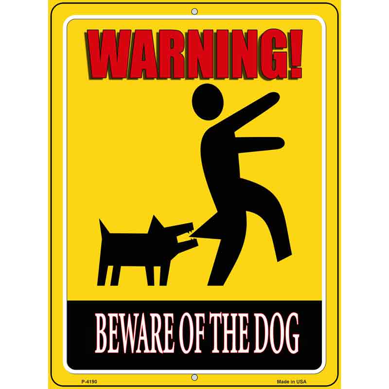 Beware of Dog Yellow Wholesale Novelty Metal Parking SIGN