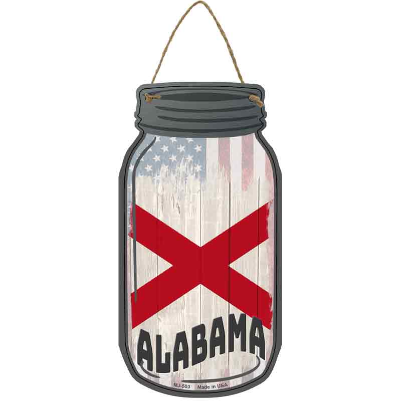 Alabama | USA FLAG Wholesale Novelty Metal Mason Jar Sign