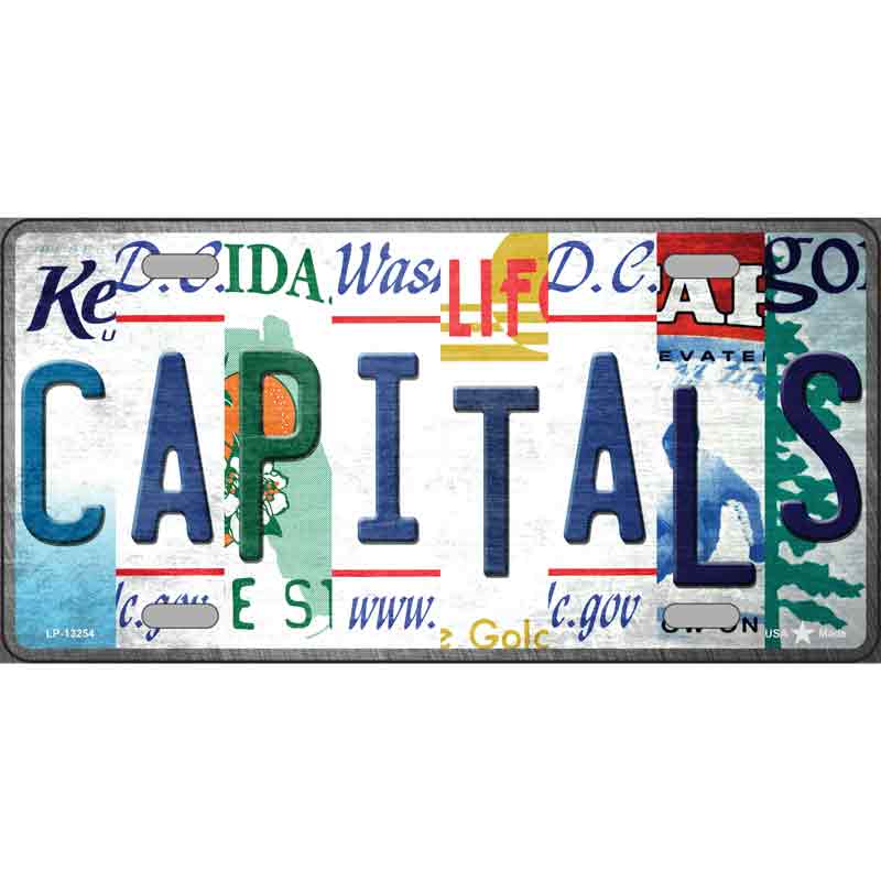 Capitals Strip Art Wholesale Novelty Metal License Plate Tag