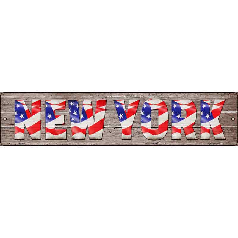 New York USA FLAG Lettering Wholesale Novelty Small Metal Street Sign