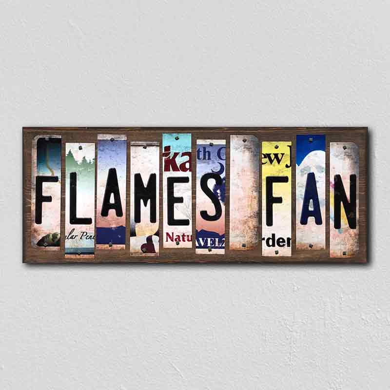 Flames Fan Wholesale Novelty License Plate Strips Wood Sign