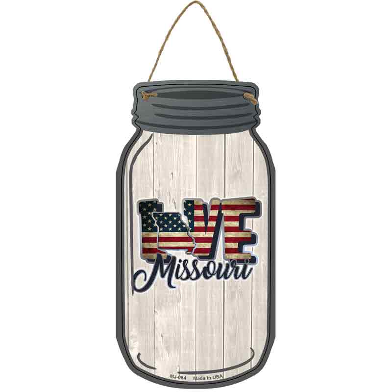 Love Missouri Silhouette Wholesale Novelty Metal Mason Jar SIGN