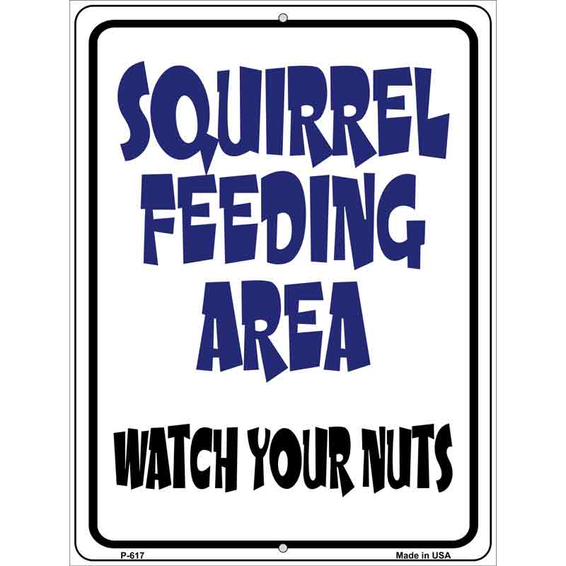 Squirrel Feeding Area Wholesale Metal Novelty Parking SIGN