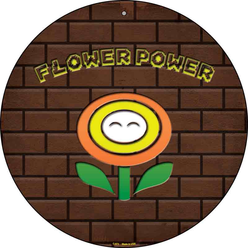 FLOWER Power Wholesale Novelty Metal Circle Sign