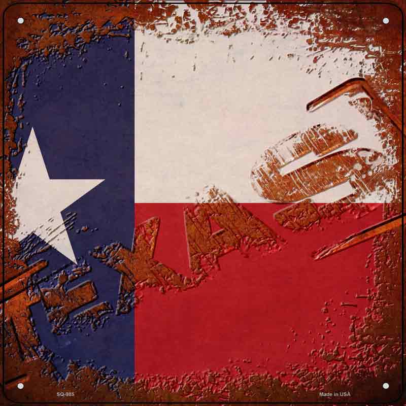 Texas Rusty Stamped Wholesale Novelty Metal Square SIGN