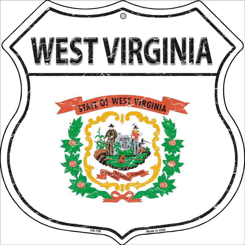 West Virginia State FLAG Highway Shield Wholesale Metal Sign