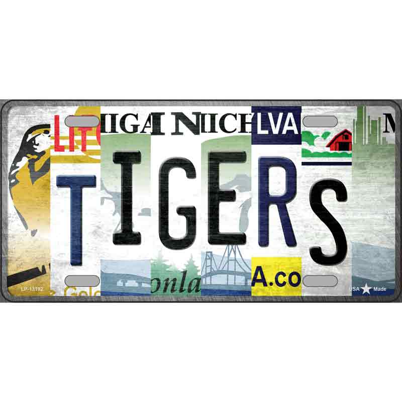 Tigers Strip Art Wholesale Novelty Metal License Plate Tag