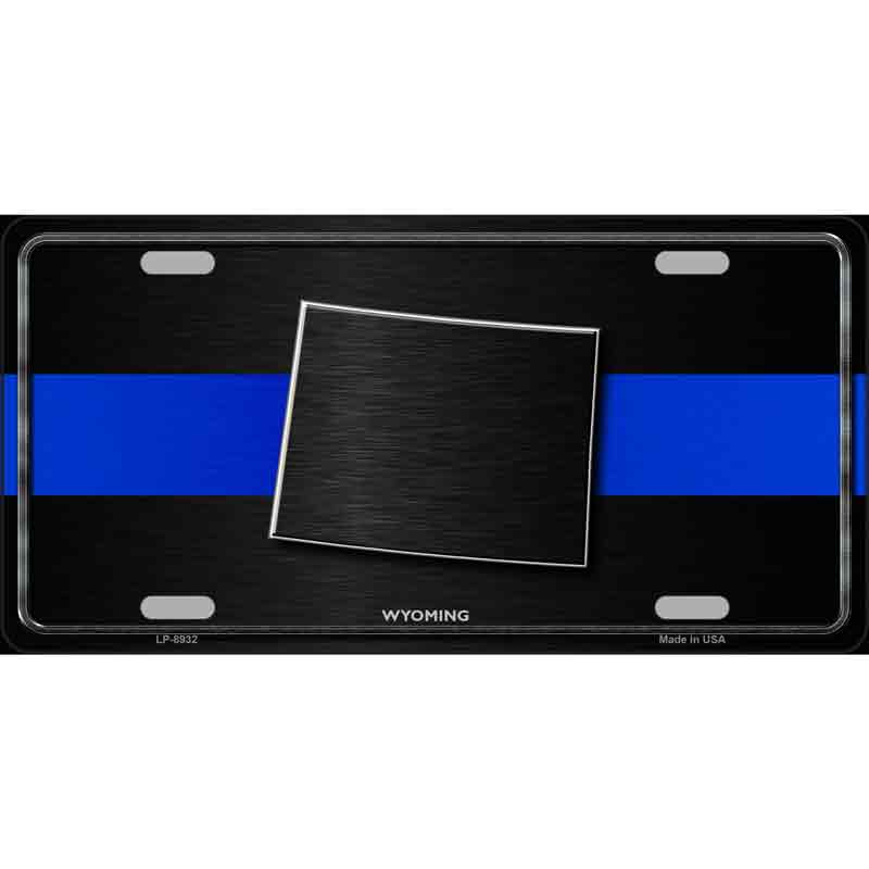Wyoming Thin Blue Line Wholesale Metal Novelty LICENSE PLATE