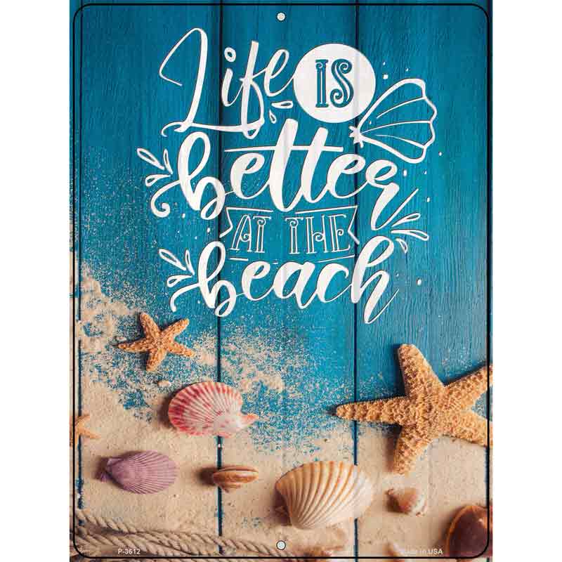 Life Is Better At The Beach Seashells Wholesale Novelty Metal Parking SIGN