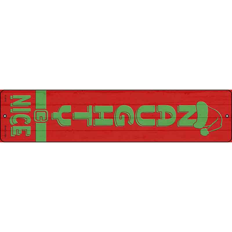 Naughty Nice Red Wholesale Novelty Small Metal Street Sign