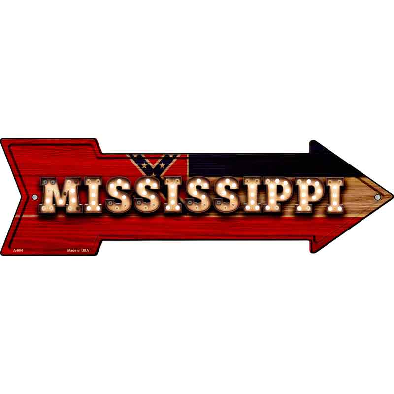 Mississippi Bulb Lettering With State FLAG Wholesale Novelty Arrows