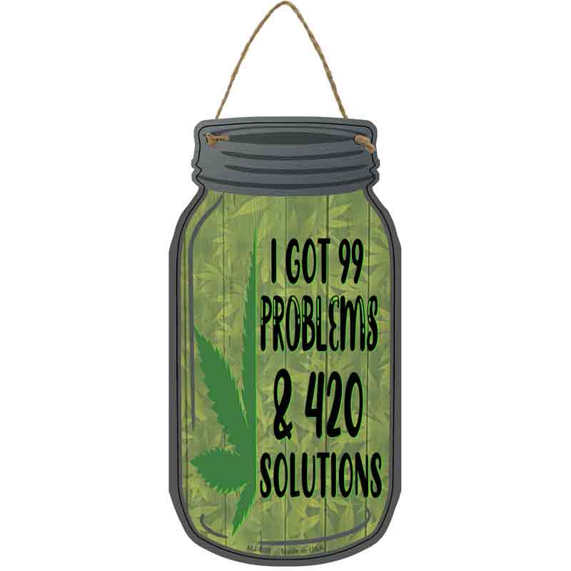 420 Solutions Wholesale Novelty Metal Mason Jar SIGN