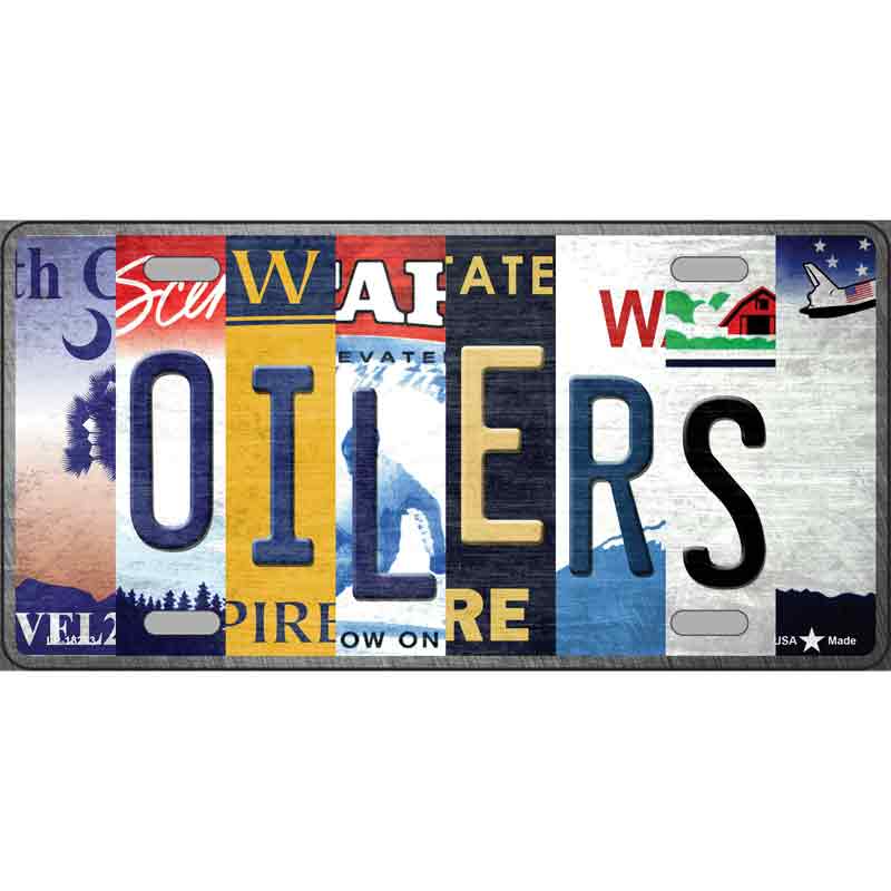 Oilers Strip Art Wholesale Novelty Metal License Plate Tag
