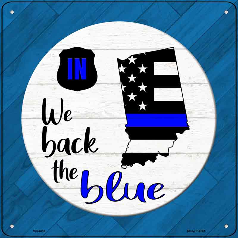 Indiana Back The Blue Wholesale Novelty Metal Square SIGN