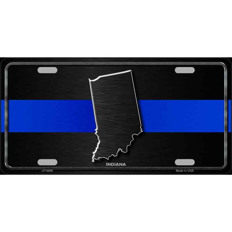 Indiana Thin Blue Line Wholesale Metal Novelty LICENSE PLATE