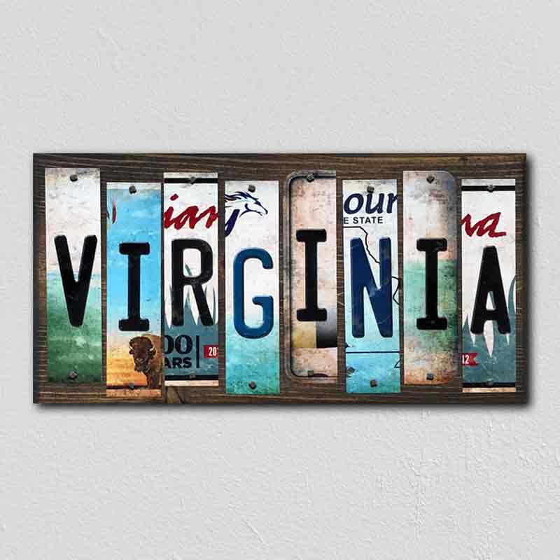 Virginia Wholesale Novelty LICENSE PLATE Strips Wood Sign