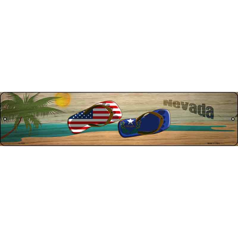 Nevada FLAG and US FLAG Wholesale Novelty Small Metal Street Sign