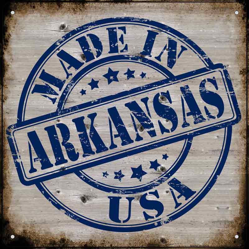Arkansas Stamp On Wood Wholesale Novelty Metal Square SIGN