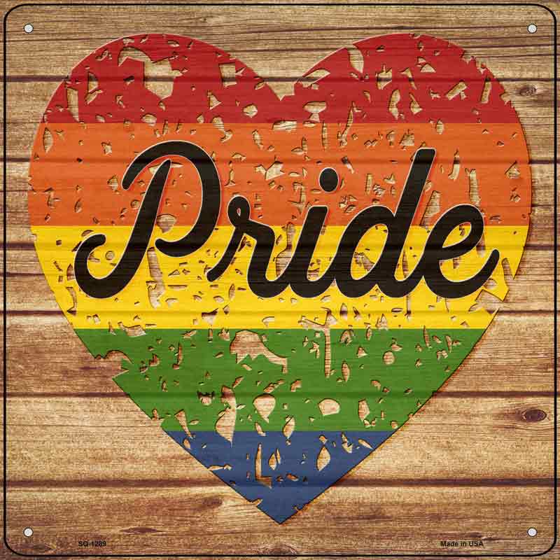 Pride Distressed Rainbow Wholesale Novelty Metal Square SIGN