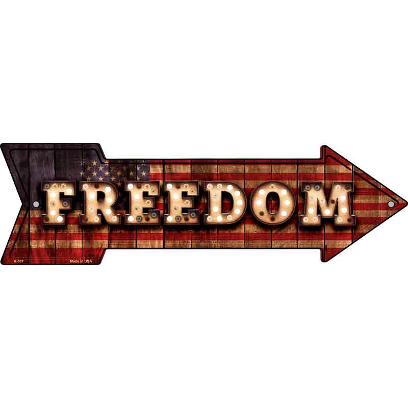 Freedom Bulb Letters American FLAG Wholesale Novelty Arrow Sign